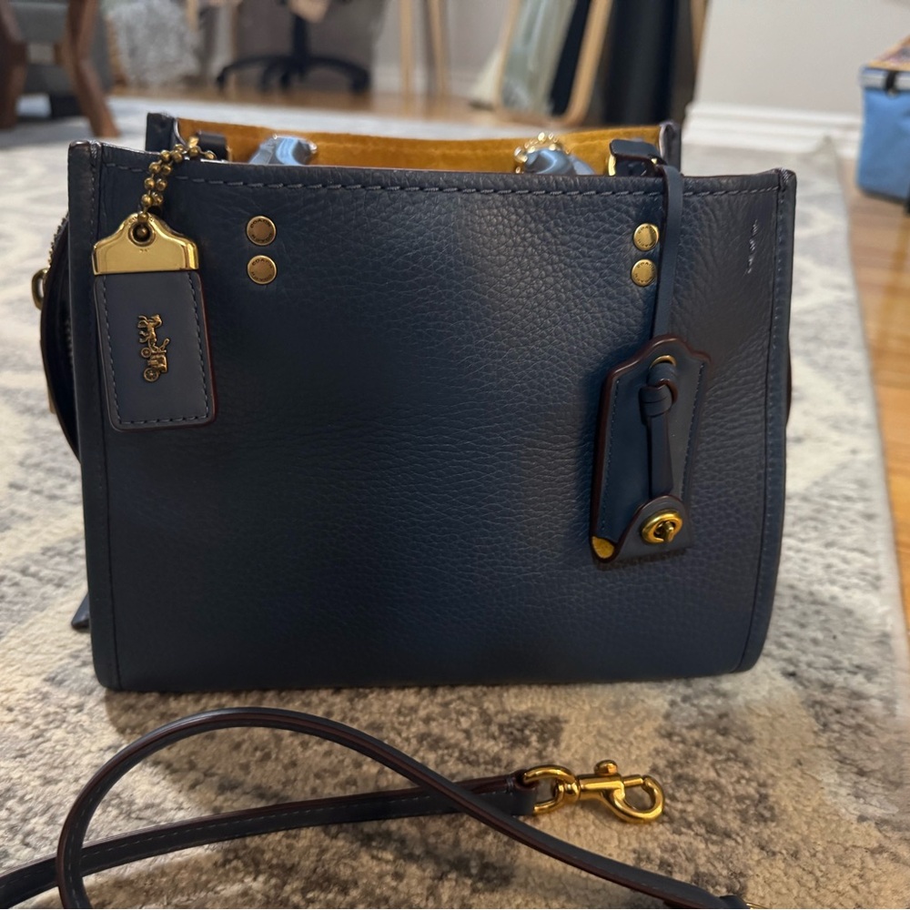 Coach Rogue 25 dark denim  Leather Handbag - Picture 7 of 9